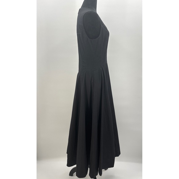 Madewell V-Neck Circle Seamed Maxi Dress True Black Sleeveless Cotton 00 NW050 - Picture 7 of 13